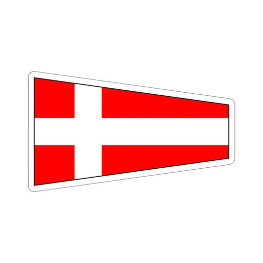 ICS Pennant Four (International Code of Signals) STICKER Vinyl Die-Cut Decal 6 Inch - The Sticker Space