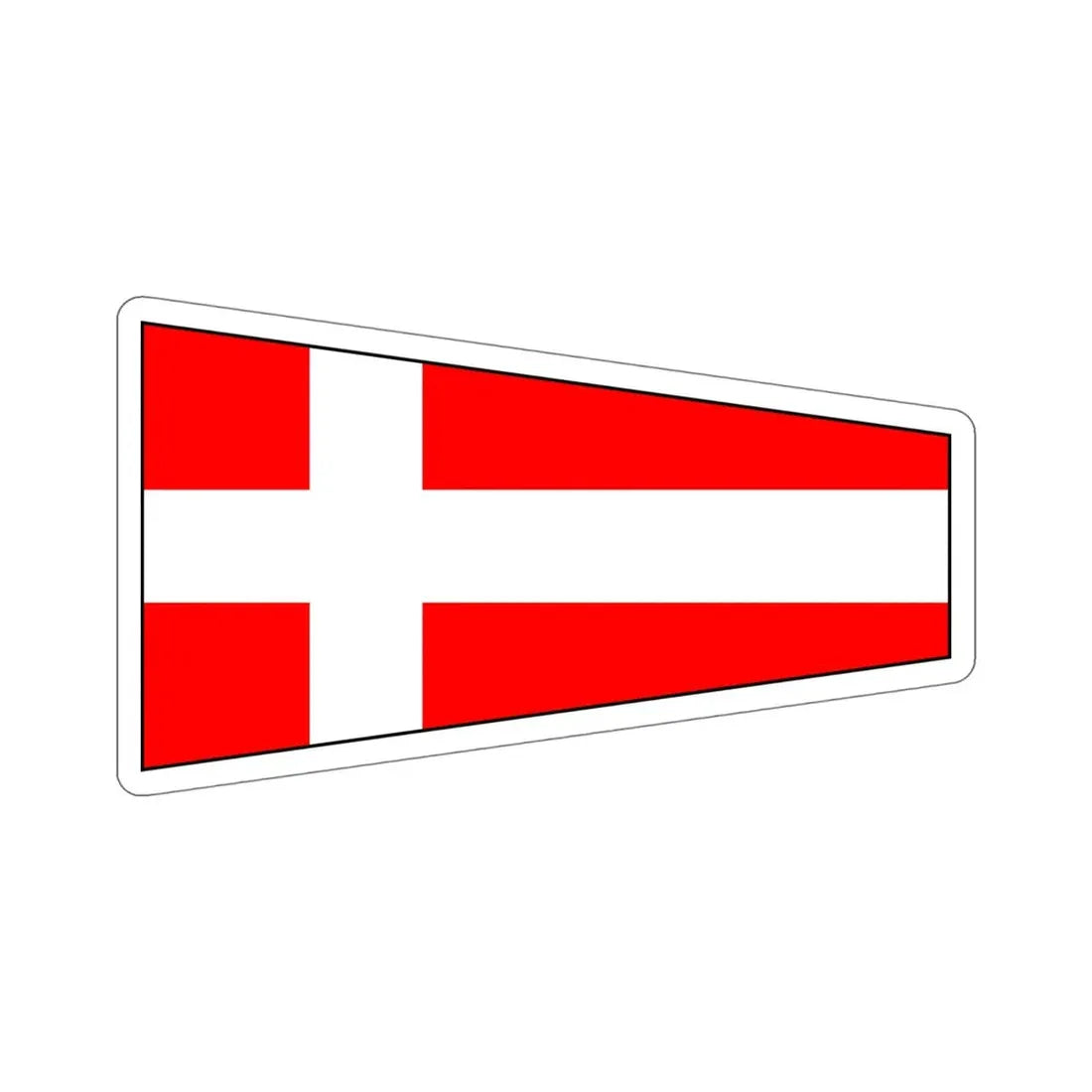 ICS Pennant Four (International Code of Signals) STICKER Vinyl Die-Cut Decal - The Sticker Space