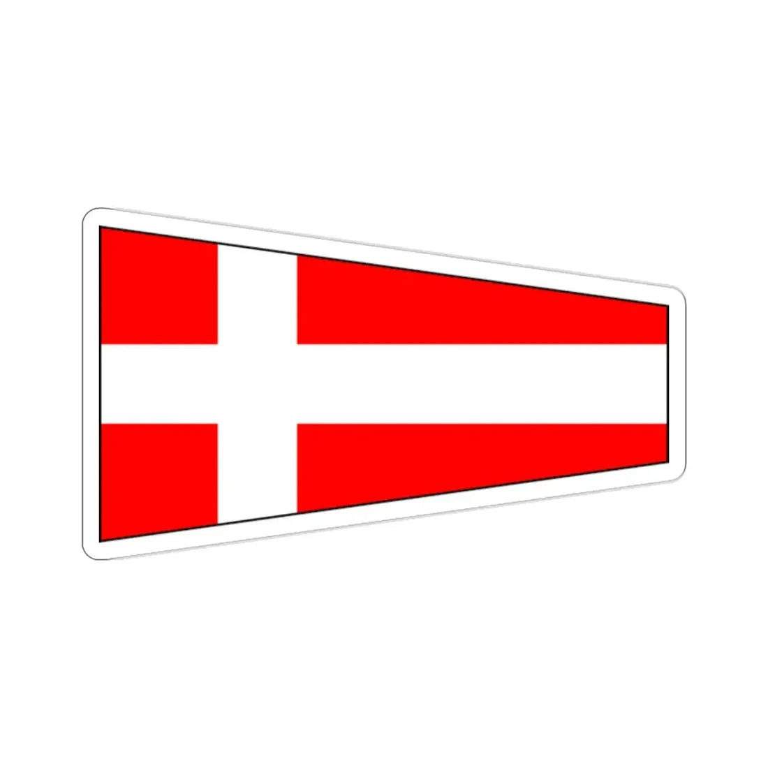 ICS Pennant Four (International Code of Signals) STICKER Vinyl Die-Cut Decal - The Sticker Space