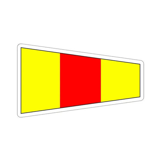 ICS Pennant Zero (International Code of Signals) STICKER Vinyl Die-Cut Decal 6 Inch - The Sticker Space