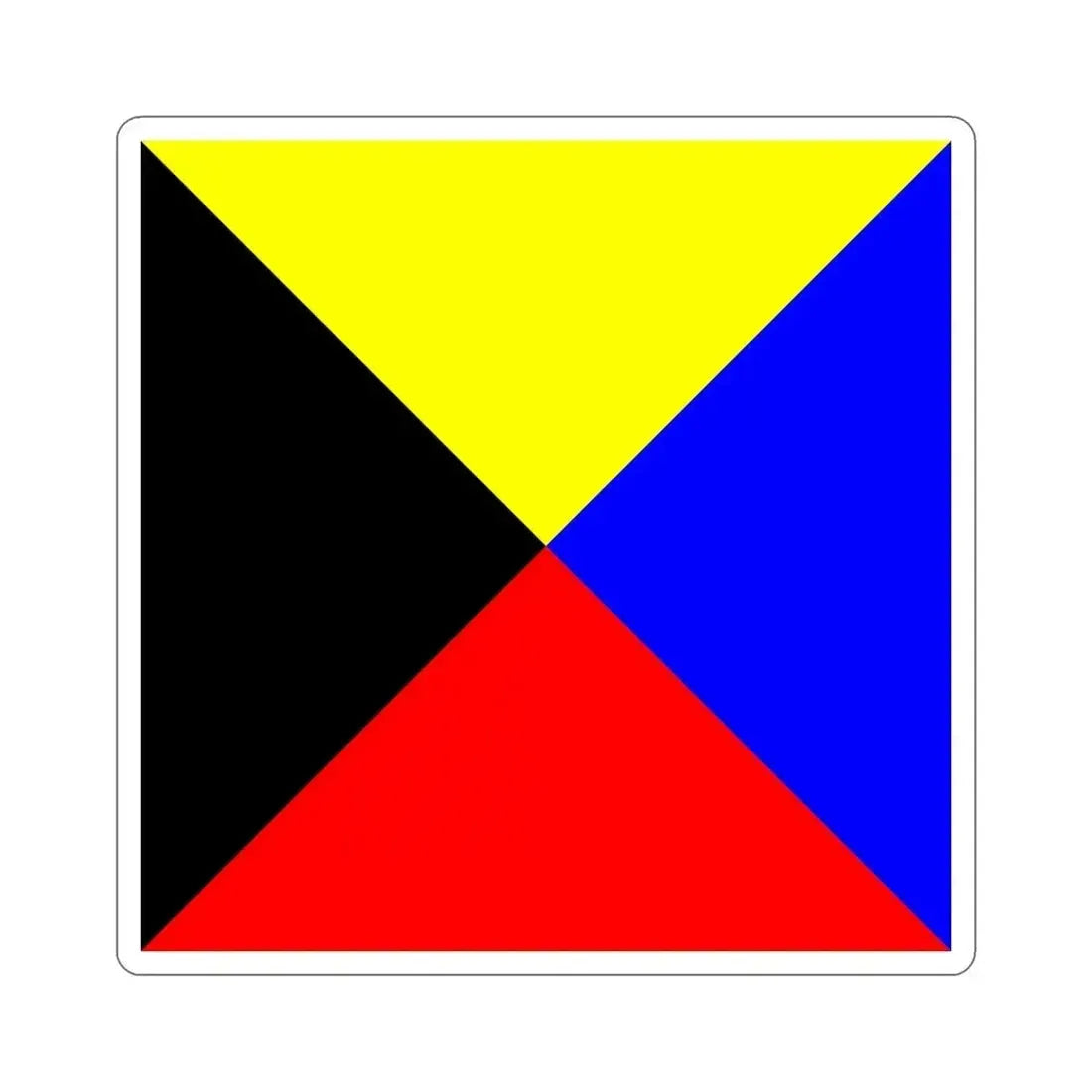 ICS Zulu (International Code of Signals) STICKER Vinyl Die-Cut Decal 4 Inch - The Sticker Space