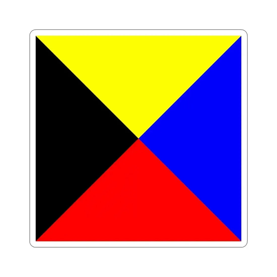 ICS Zulu (International Code of Signals) STICKER Vinyl Die-Cut Decal 4 Inch - The Sticker Space