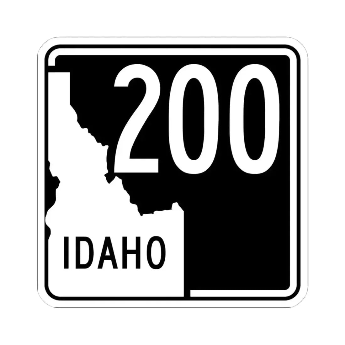 ID-200 (Idaho) (Road Sign) STICKER Vinyl Kiss-Cut Decal 4 Inch White - The Sticker Space