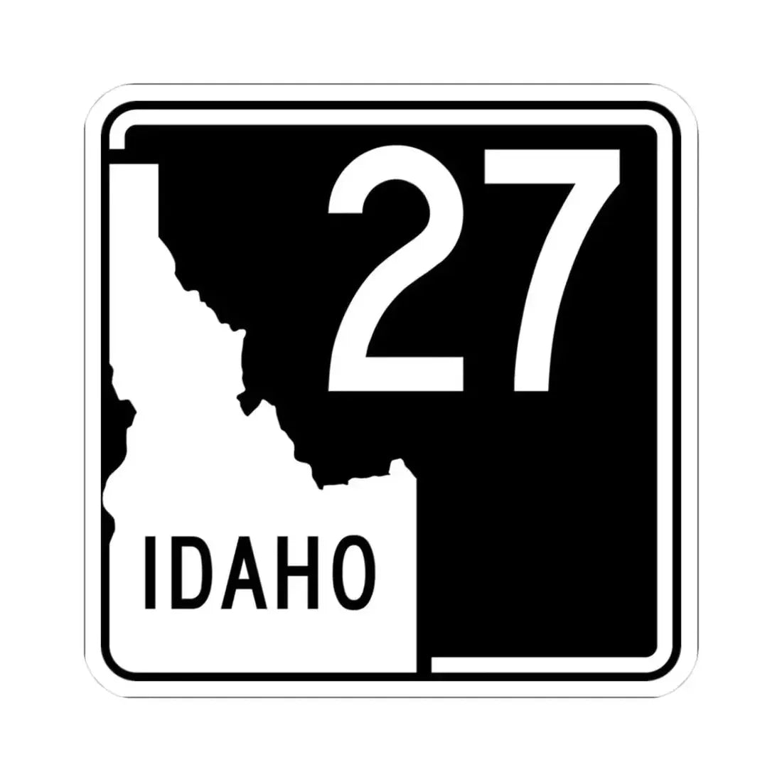 ID-27 (Idaho) (Road Sign) STICKER Vinyl Kiss-Cut Decal 3 Inch White - The Sticker Space