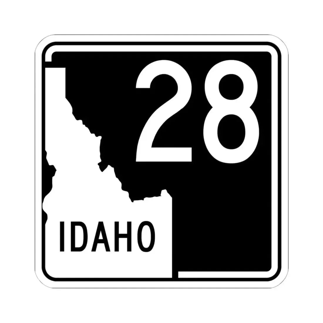 ID-28 (Idaho) (Road Sign) STICKER Vinyl Kiss-Cut Decal 6 Inch White - The Sticker Space