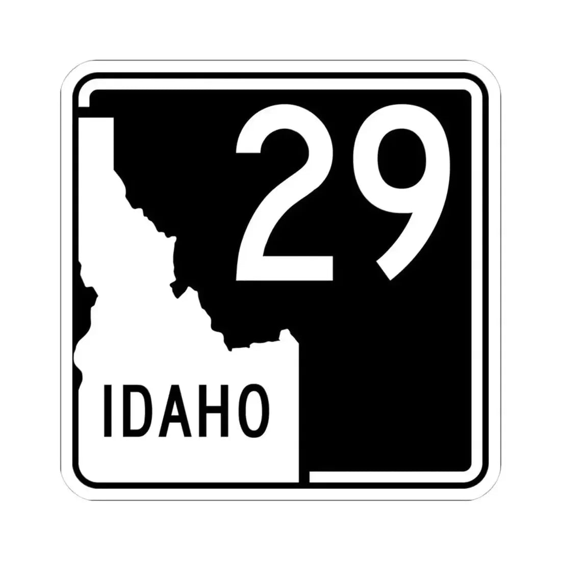 ID-29 (Idaho) (Road Sign) STICKER Vinyl Kiss-Cut Decal 4 Inch White - The Sticker Space