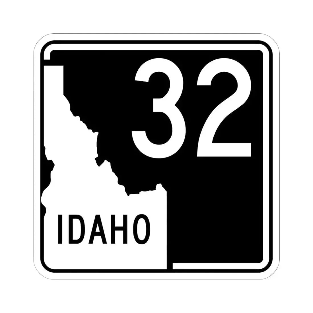 ID-32 (Idaho) (Road Sign) STICKER Vinyl Kiss-Cut Decal 6 Inch White - The Sticker Space