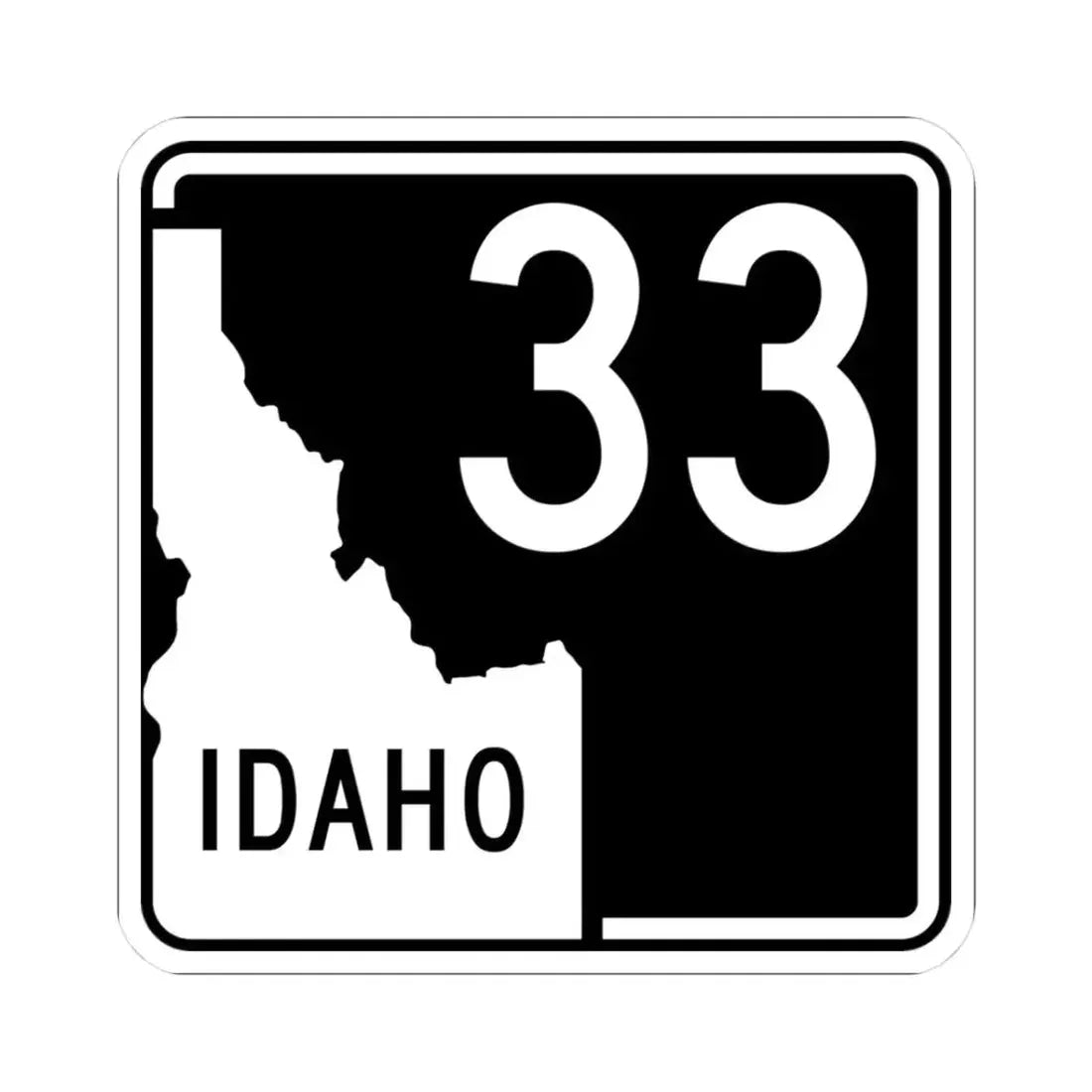 ID-33 (Idaho) (Road Sign) STICKER Vinyl Kiss-Cut Decal 3 Inch White - The Sticker Space