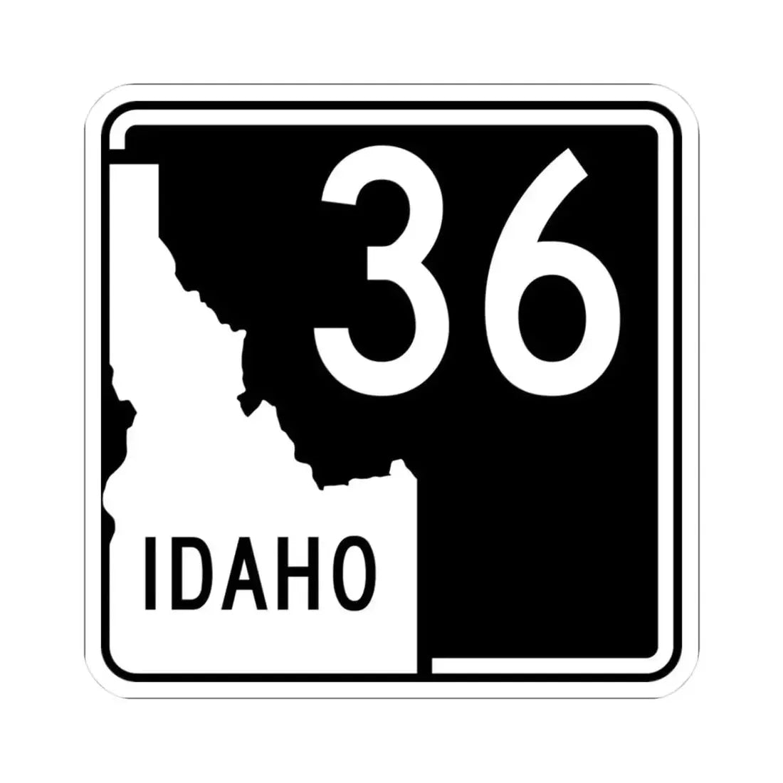 ID-36 (Idaho) (Road Sign) STICKER Vinyl Kiss-Cut Decal 3 Inch White - The Sticker Space
