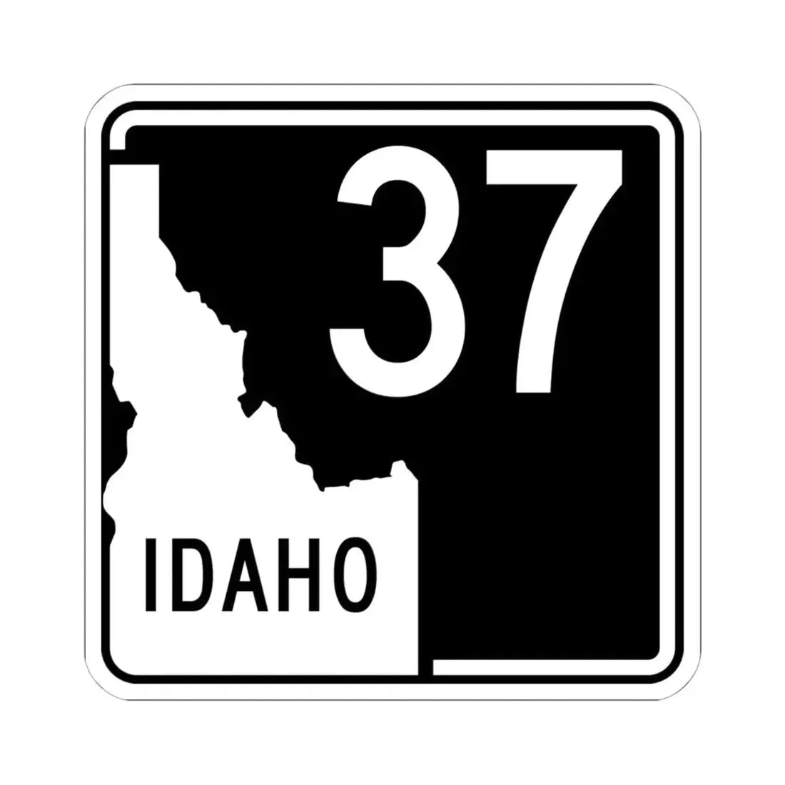 ID-37 (Idaho) (Road Sign) STICKER Vinyl Kiss-Cut Decal 6 Inch White - The Sticker Space