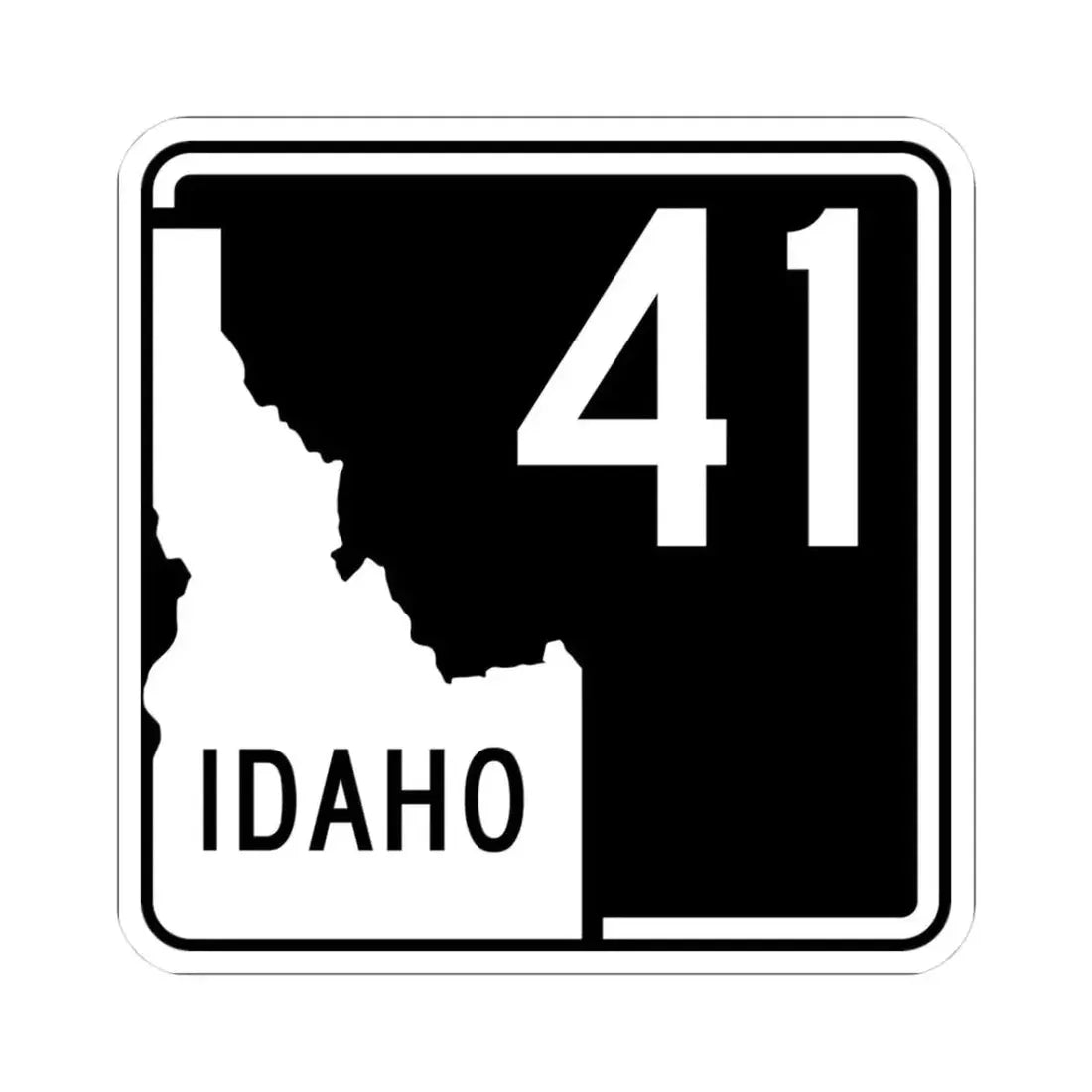 ID-41 (Idaho) (Road Sign) STICKER Vinyl Kiss-Cut Decal 3 Inch White - The Sticker Space