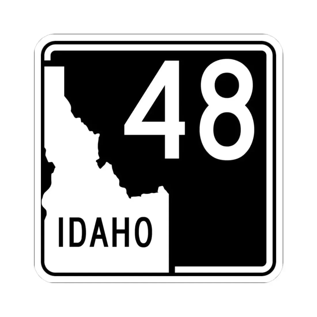 ID-48 (Idaho) (Road Sign) STICKER Vinyl Kiss-Cut Decal 3 Inch White - The Sticker Space