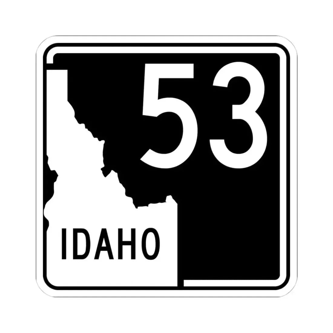 ID-53 (Idaho) (Road Sign) STICKER Vinyl Kiss-Cut Decal 4 Inch White - The Sticker Space