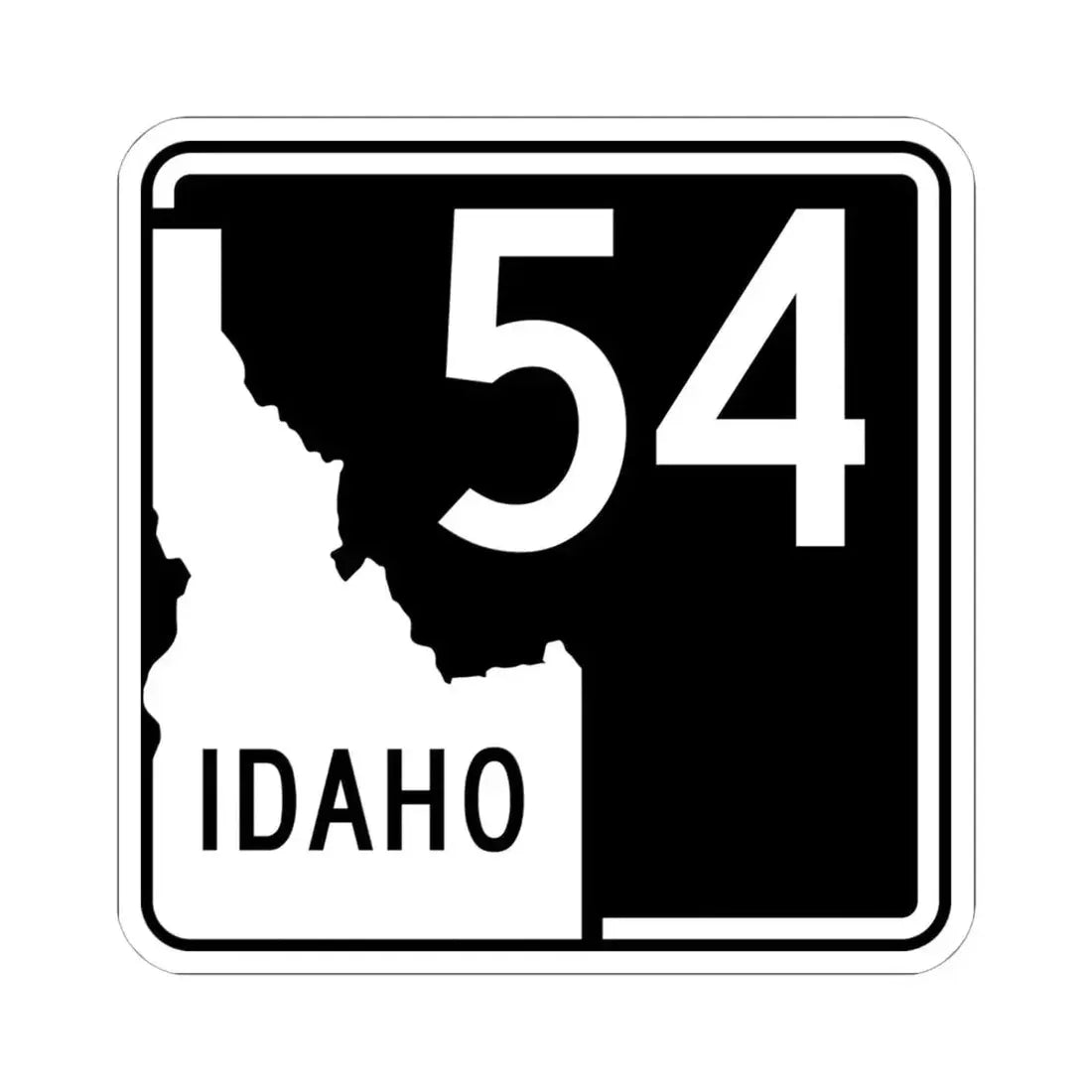 ID-54 (Idaho) (Road Sign) STICKER Vinyl Kiss-Cut Decal 6 Inch White - The Sticker Space