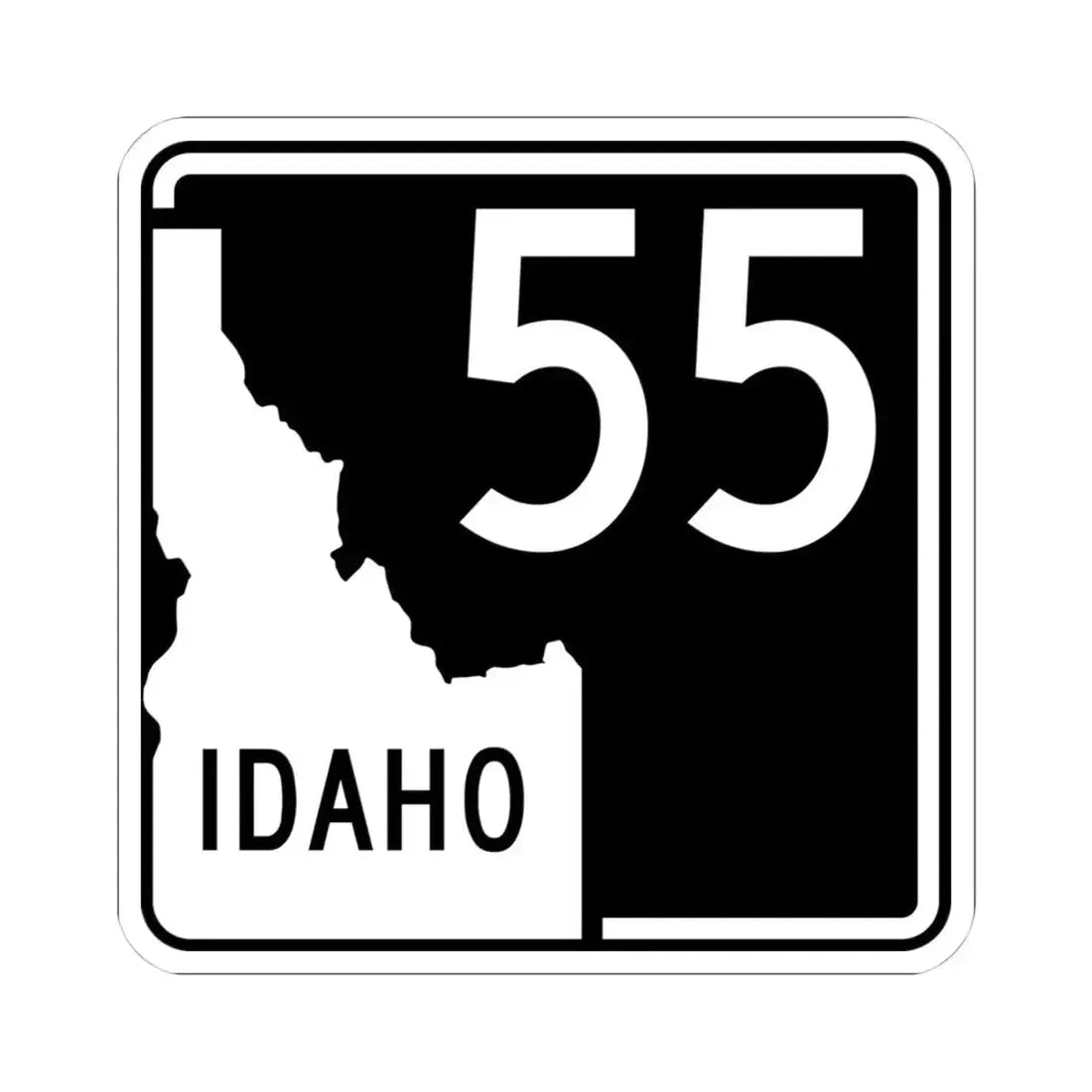 ID-55 (Idaho) (Road Sign) STICKER Vinyl Kiss-Cut Decal 4 Inch White - The Sticker Space