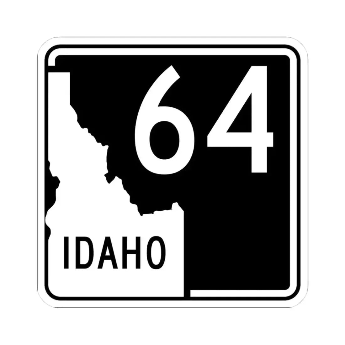 ID-64 (Idaho) (Road Sign) STICKER Vinyl Kiss-Cut Decal 3 Inch White - The Sticker Space