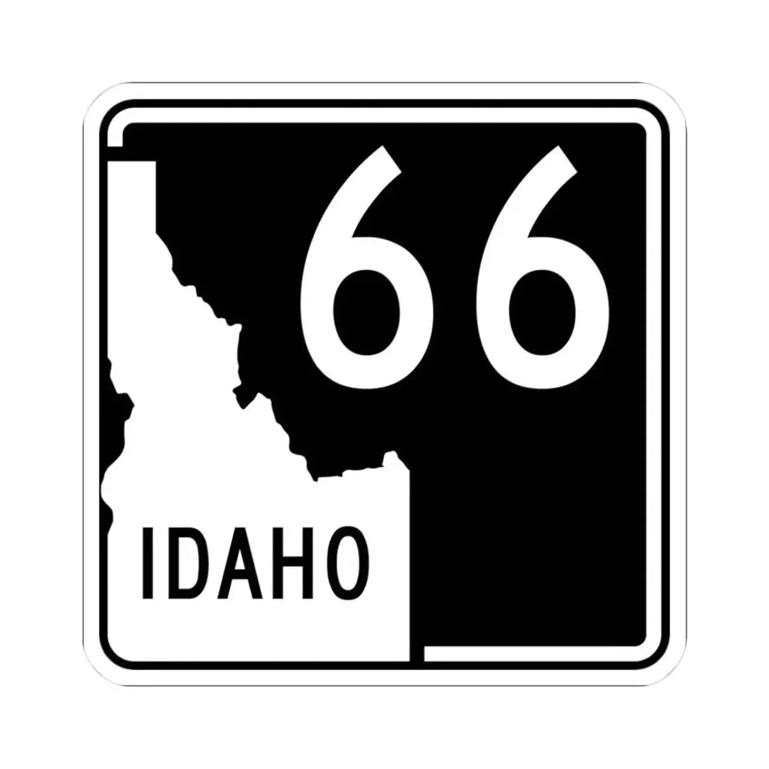 ID-66 (Idaho) (Road Sign) STICKER Vinyl Kiss-Cut Decal 3 Inch White - The Sticker Space