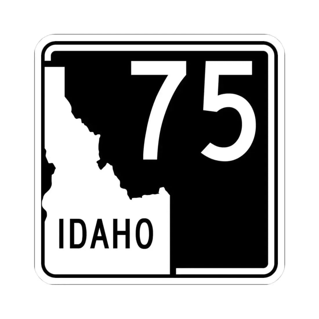 ID-75 (Idaho) (Road Sign) STICKER Vinyl Kiss-Cut Decal 3 Inch White - The Sticker Space