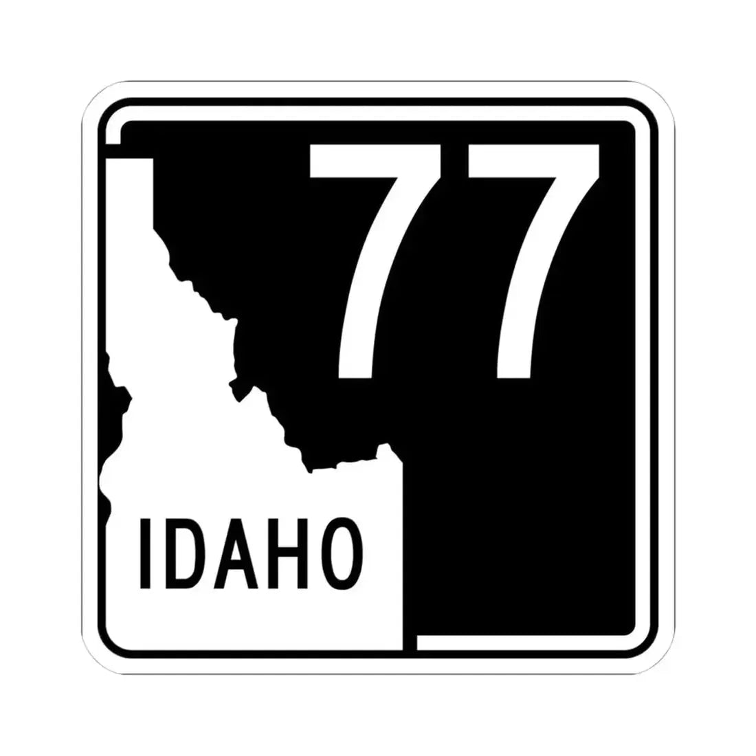 ID-77 (Idaho) (Road Sign) STICKER Vinyl Kiss-Cut Decal 4 Inch White - The Sticker Space