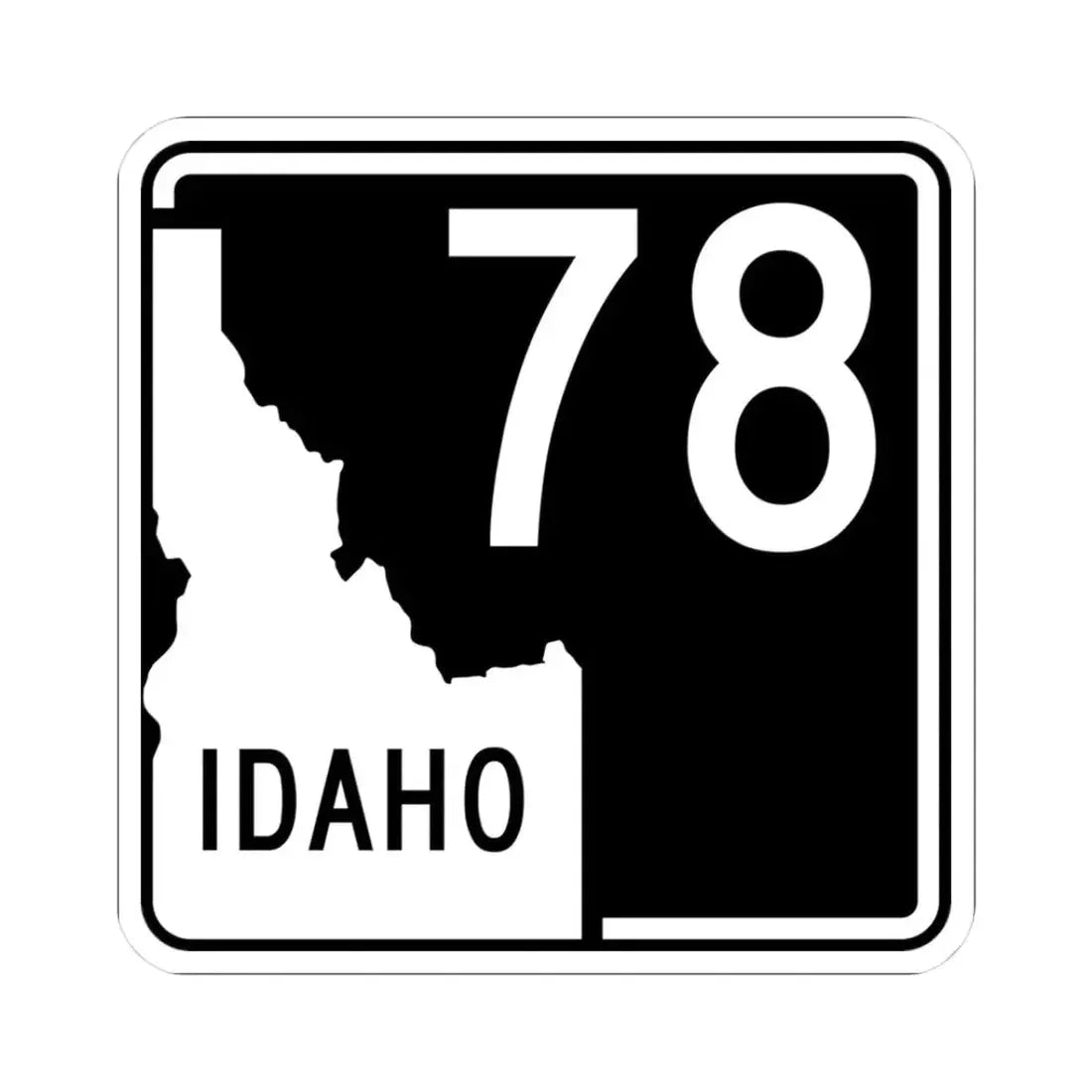 ID-78 (Idaho) (Road Sign) STICKER Vinyl Kiss-Cut Decal 3 Inch White - The Sticker Space