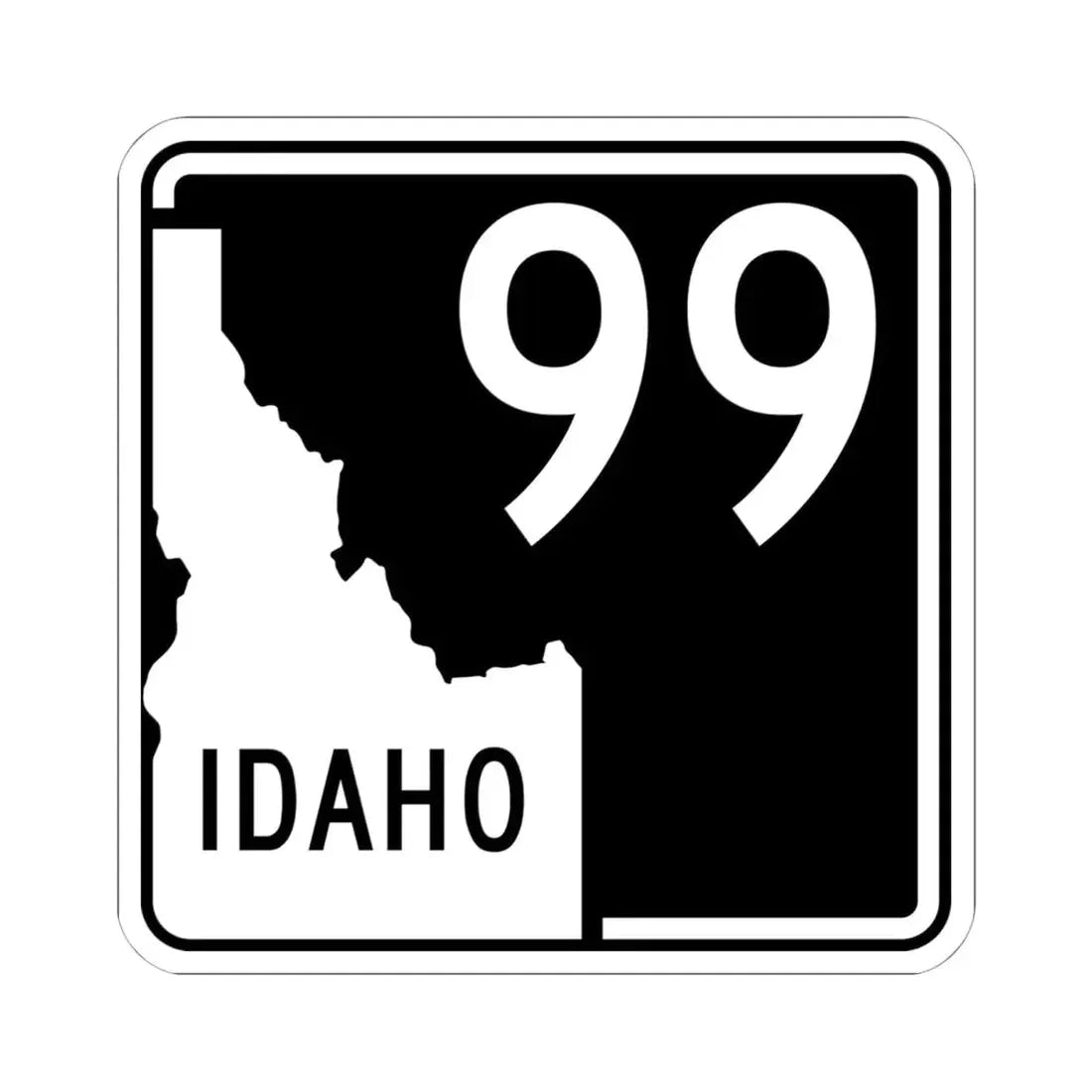 ID-99 (Idaho) (Road Sign) STICKER Vinyl Kiss-Cut Decal 6 Inch White - The Sticker Space