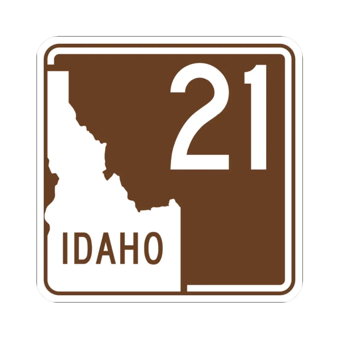 ID-Scenic-21 (Idaho) (Road Sign) STICKER Vinyl Kiss-Cut Decal 2 Inch White - The Sticker Space