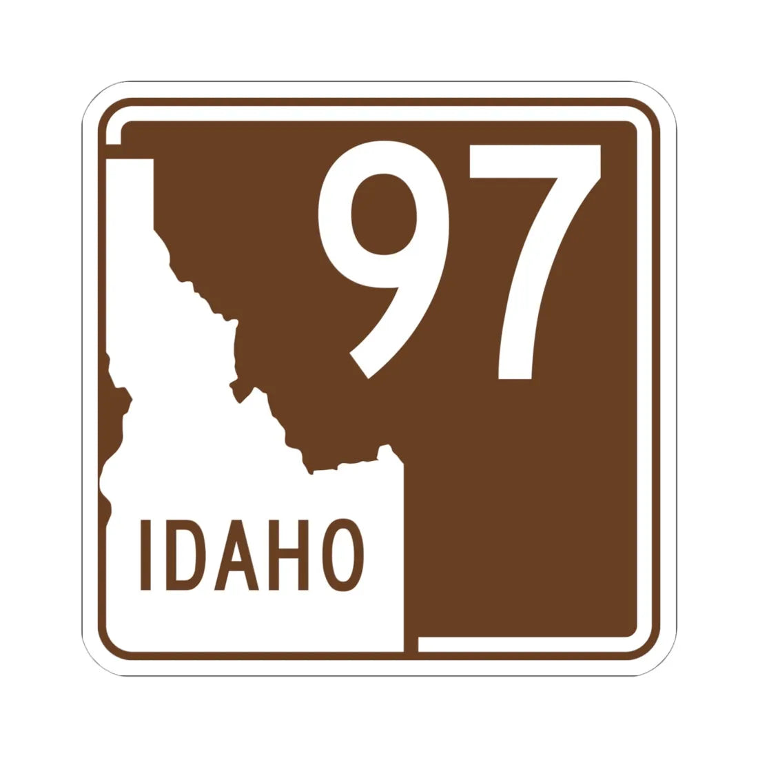 ID-Scenic-97 (Idaho) (Road Sign) STICKER Vinyl Kiss-Cut Decal 6 Inch White - The Sticker Space
