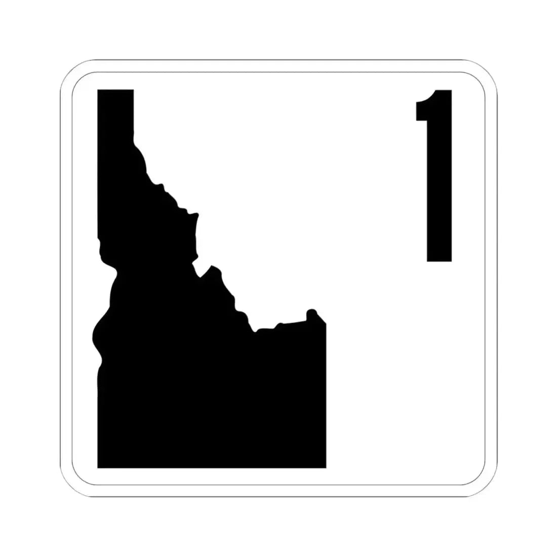 Idaho 1 (Idaho) (Road Sign) STICKER Vinyl Kiss-Cut Decal 6 Inch White - The Sticker Space