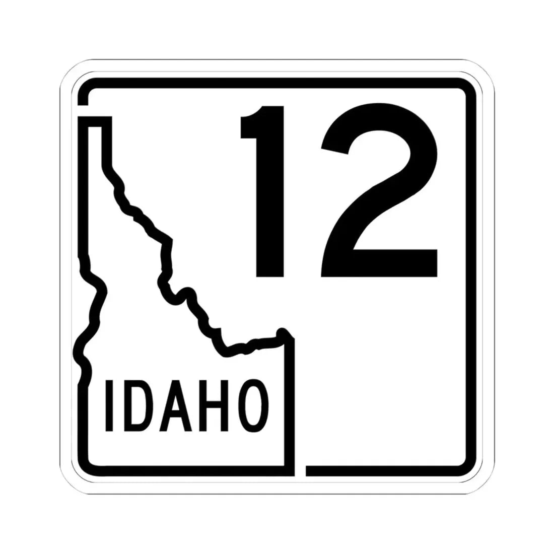 Idaho 12 1955 (Idaho) (Road Sign) STICKER Vinyl Kiss-Cut Decal 4 Inch White - The Sticker Space