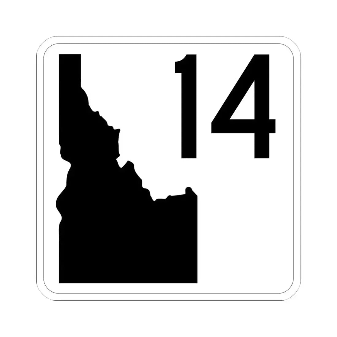 Idaho 14 (Idaho) (Road Sign) STICKER Vinyl Kiss-Cut Decal 4 Inch White - The Sticker Space