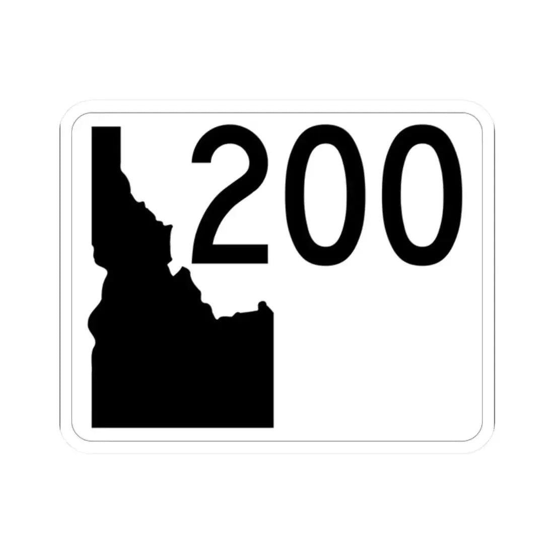 Idaho 200 (Idaho) (Road Sign) STICKER Vinyl Kiss-Cut Decal 2 Inch White - The Sticker Space