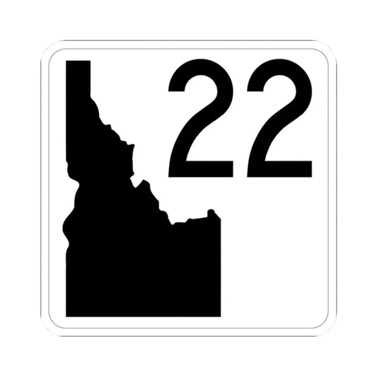 Idaho 22 (Idaho) (Road Sign) STICKER Vinyl Kiss-Cut Decal 2 Inch White - The Sticker Space