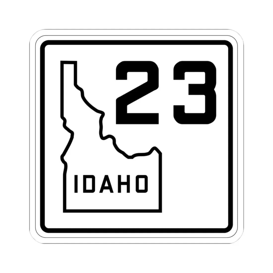 Idaho 23 1930 (Idaho) (Road Sign) STICKER Vinyl Kiss-Cut Decal 3 Inch White - The Sticker Space