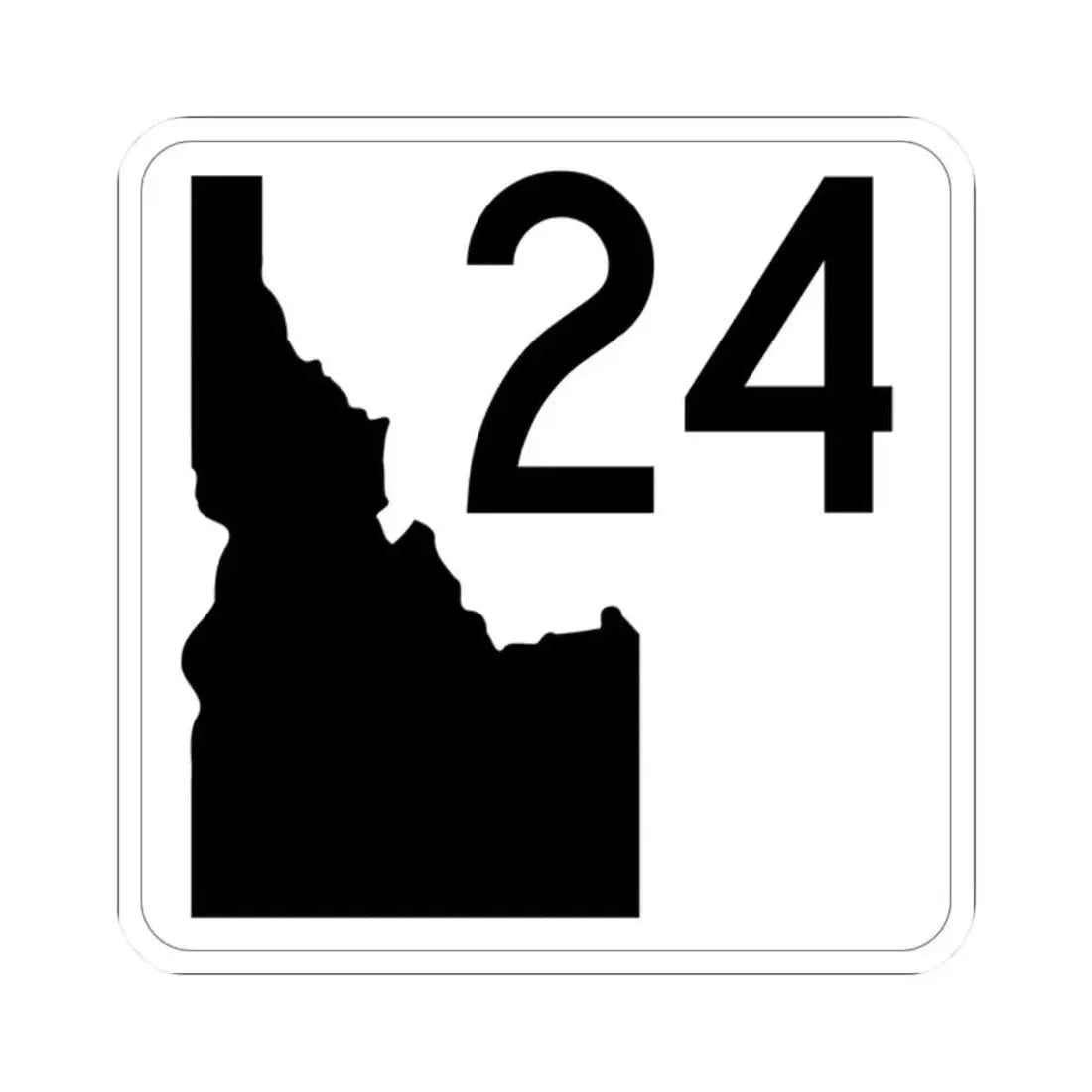 Idaho 24 (Idaho) (Road Sign) STICKER Vinyl Kiss-Cut Decal 2 Inch White - The Sticker Space