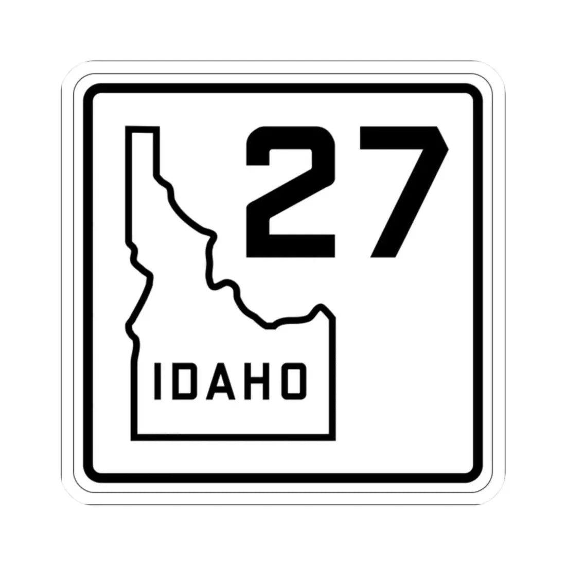 Idaho 27 1930 (Idaho) (Road Sign) STICKER Vinyl Kiss-Cut Decal 2 Inch White - The Sticker Space