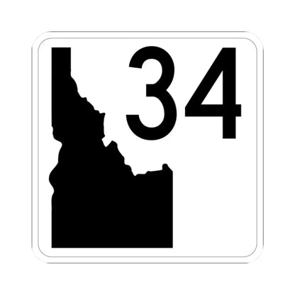 Idaho 34 (Idaho) (Road Sign) STICKER Vinyl Kiss-Cut Decal 2 Inch White - The Sticker Space
