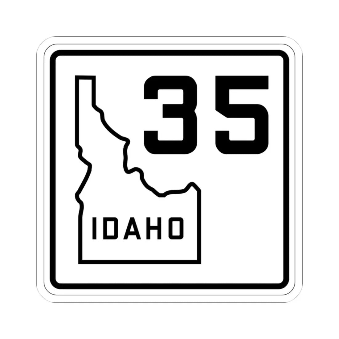 Idaho 35 1930 (Idaho) (Road Sign) STICKER Vinyl Kiss-Cut Decal 3 Inch White - The Sticker Space