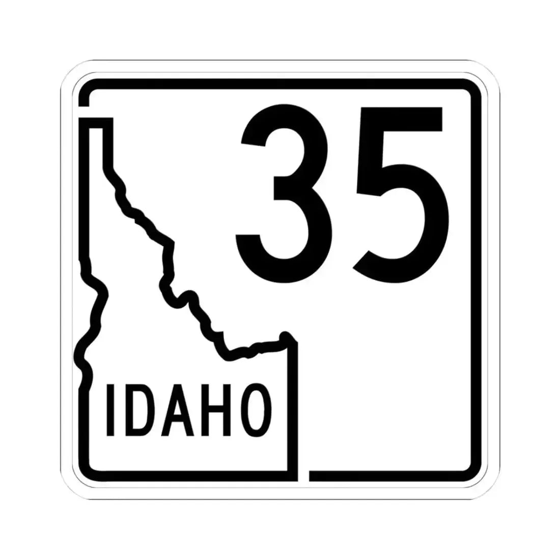 Idaho 35 1955 (Idaho) (Road Sign) STICKER Vinyl Kiss-Cut Decal 3 Inch White - The Sticker Space