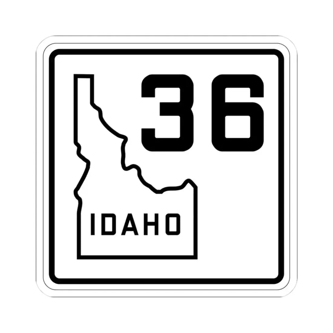 Idaho 36 1930 (Idaho) (Road Sign) STICKER Vinyl Kiss-Cut Decal 3 Inch White - The Sticker Space