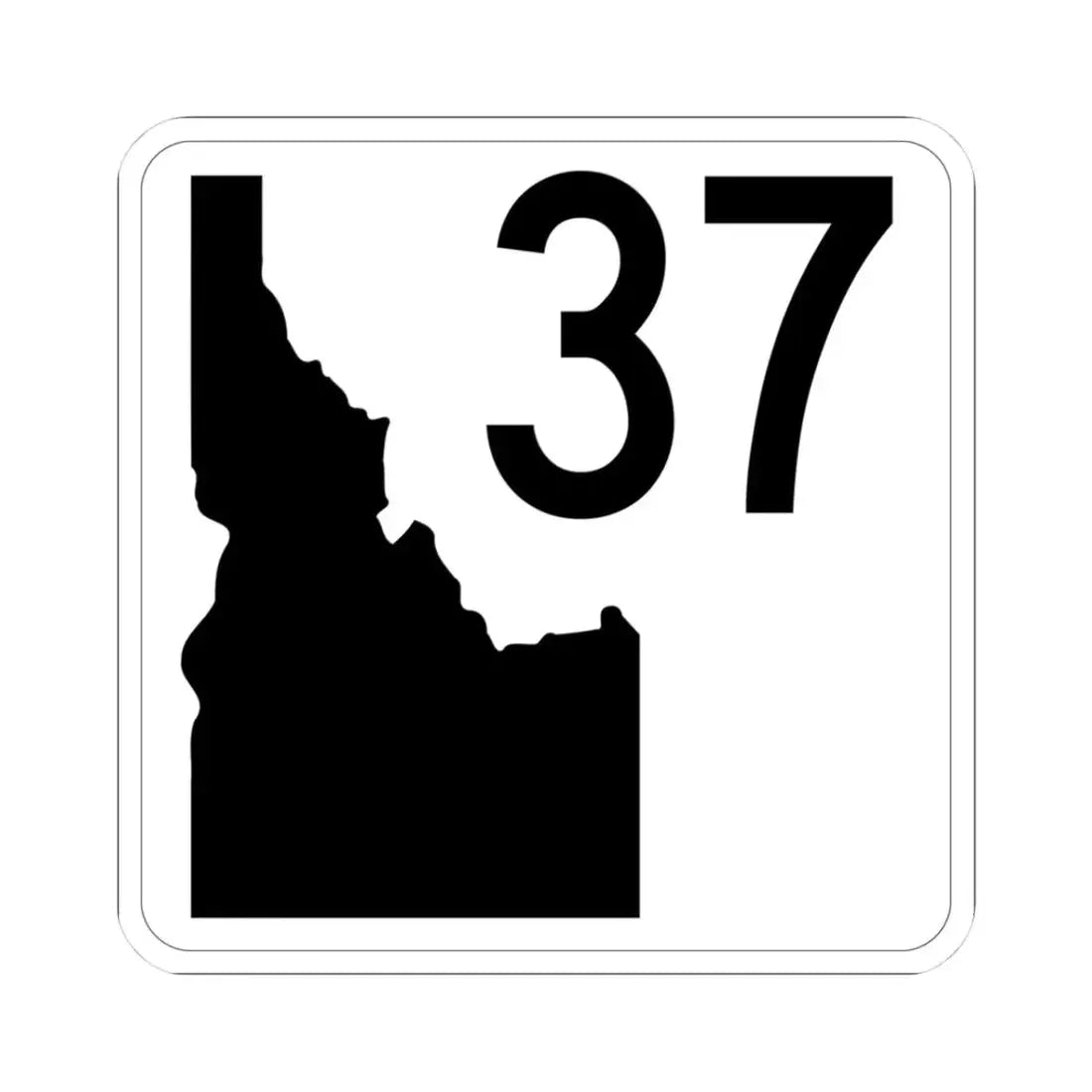 Idaho 37 (Idaho) (Road Sign) STICKER Vinyl Kiss-Cut Decal 3 Inch White - The Sticker Space