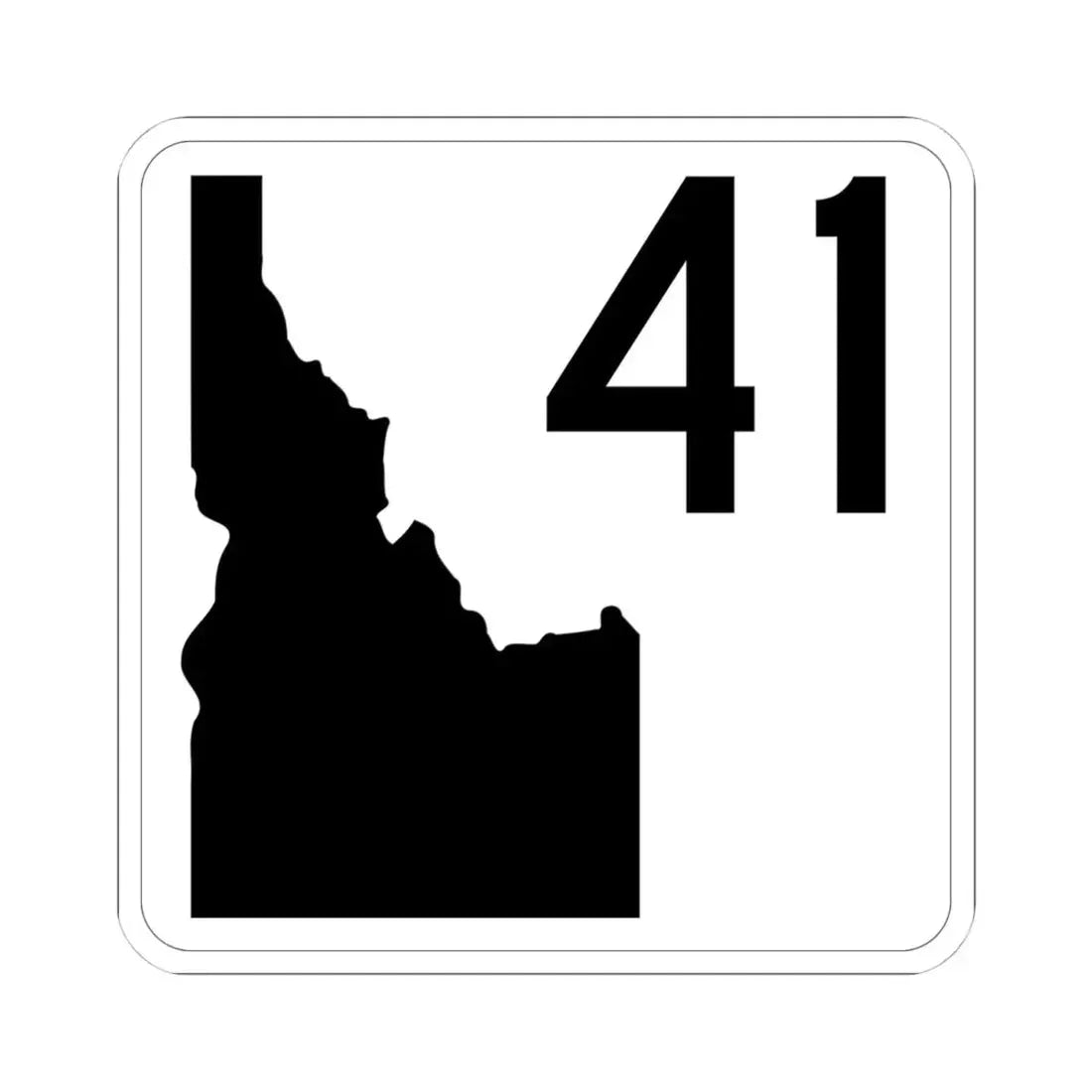 Idaho 41 (Idaho) (Road Sign) STICKER Vinyl Kiss-Cut Decal 4 Inch White - The Sticker Space