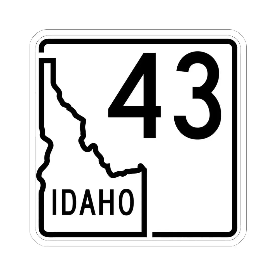 Idaho 43 1955 (Idaho) (Road Sign) STICKER Vinyl Kiss-Cut Decal 6 Inch White - The Sticker Space