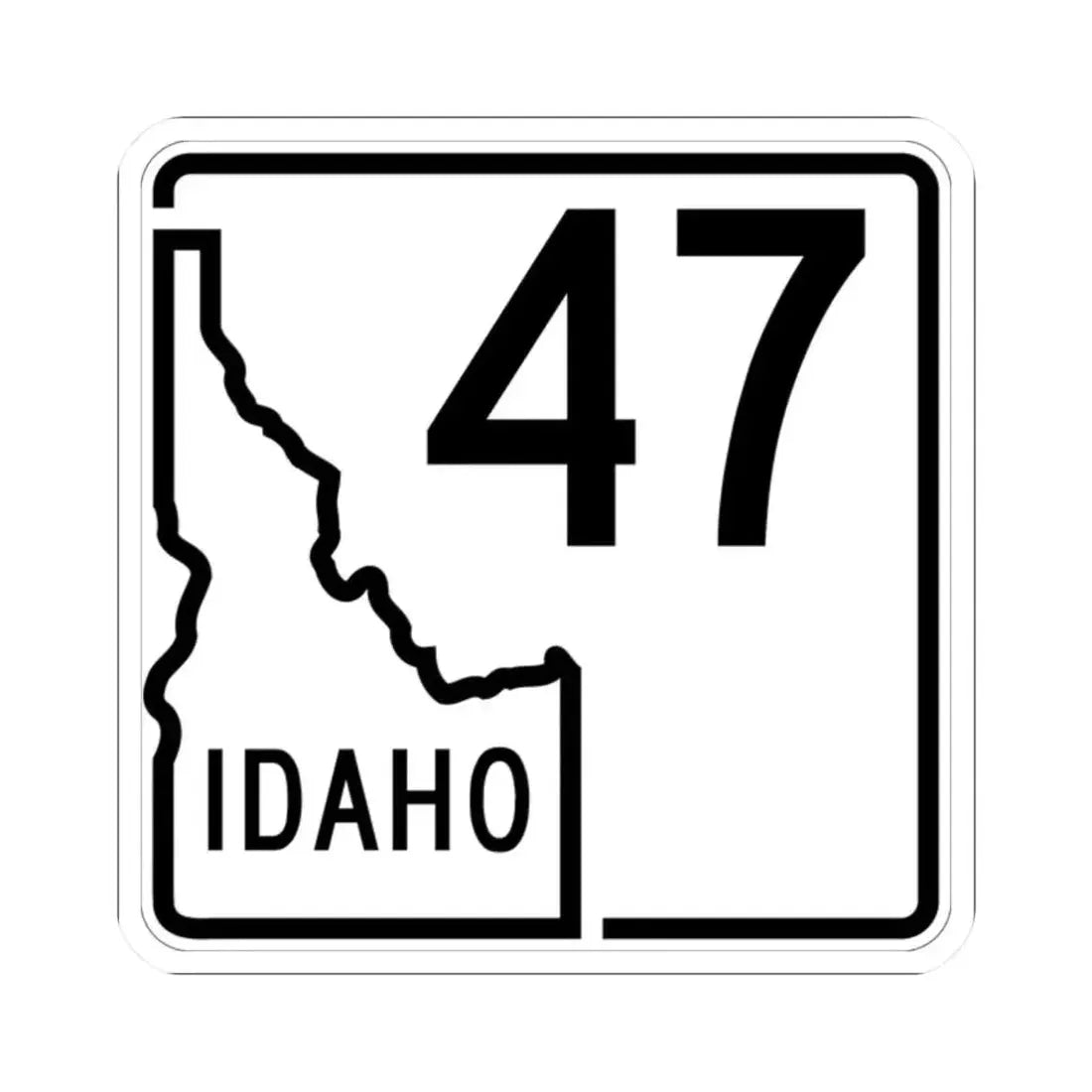 Idaho 47 1955 (Idaho) (Road Sign) STICKER Vinyl Kiss-Cut Decal 2 Inch White - The Sticker Space
