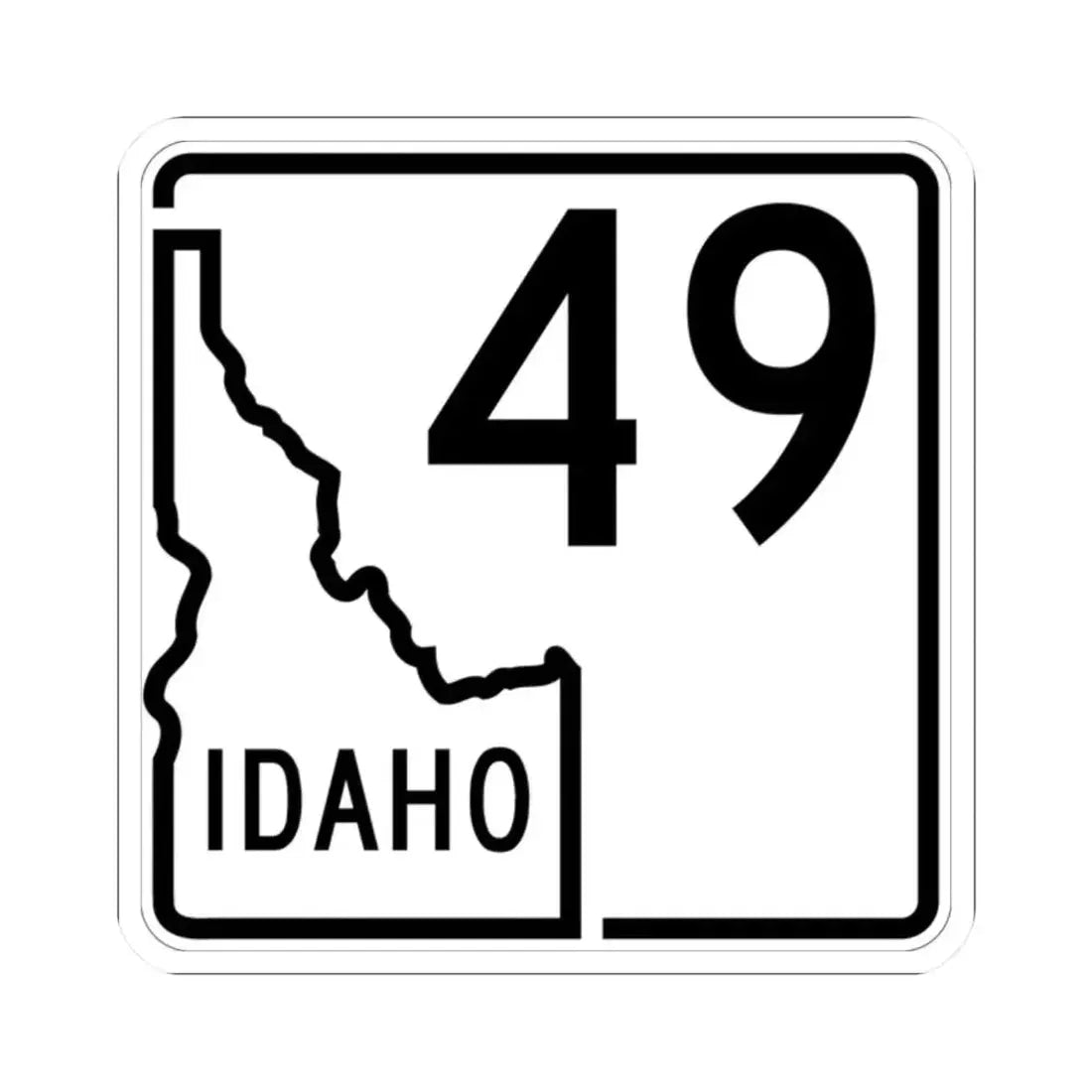 Idaho 49 1955 (Idaho) (Road Sign) STICKER Vinyl Kiss-Cut Decal 2 Inch White - The Sticker Space