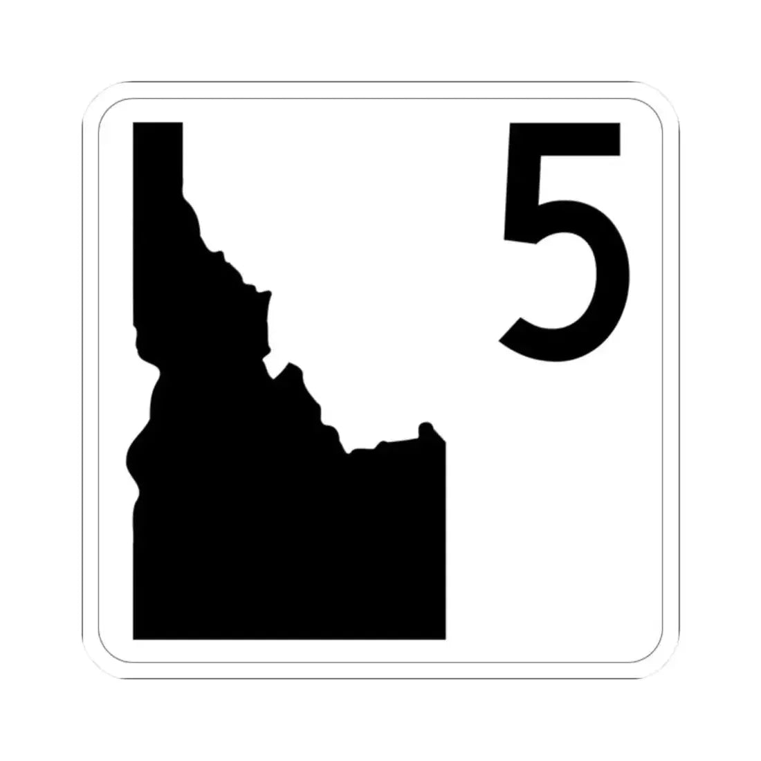 Idaho 5 (Idaho) (Road Sign) STICKER Vinyl Kiss-Cut Decal 2 Inch White - The Sticker Space