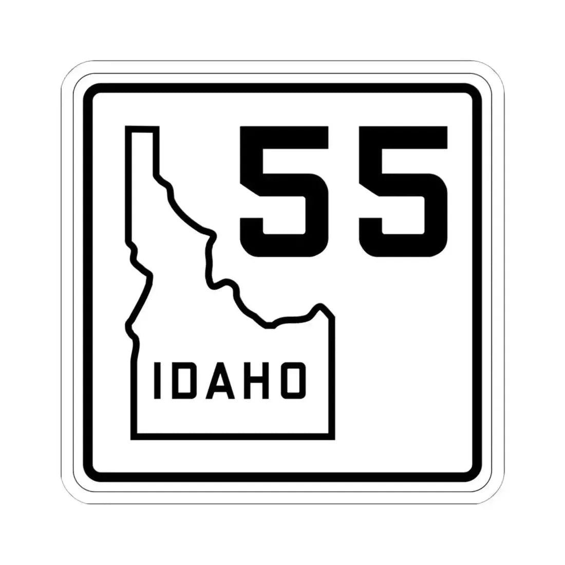Idaho 55 1930 (Idaho) (Road Sign) STICKER Vinyl Kiss-Cut Decal 6 Inch White - The Sticker Space