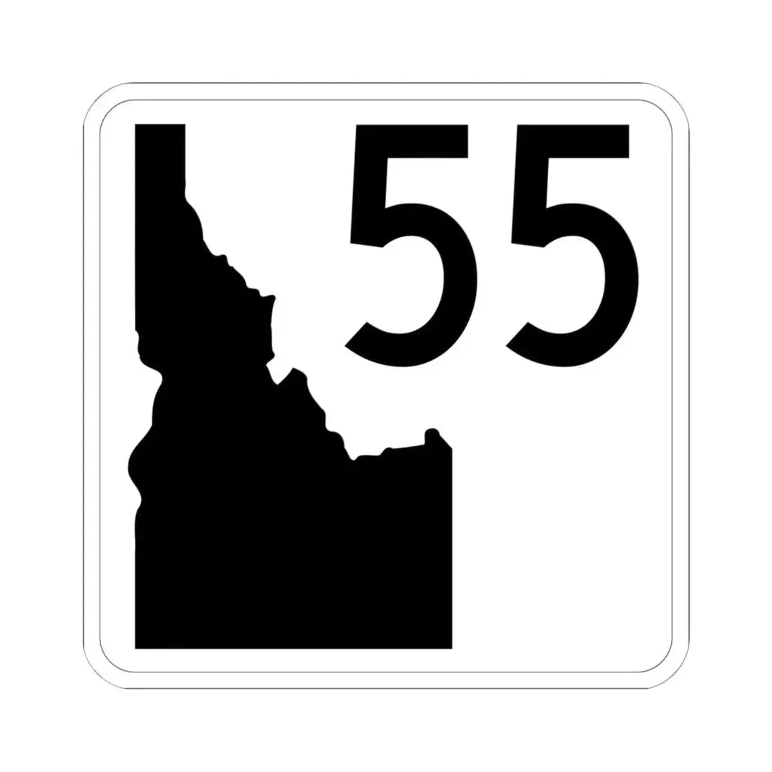 Idaho 55 (Idaho) (Road Sign) STICKER Vinyl Kiss-Cut Decal 6 Inch White - The Sticker Space