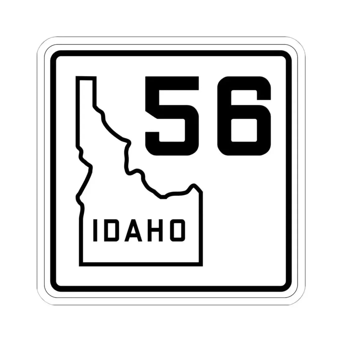 Idaho 56 1930 (Idaho) (Road Sign) STICKER Vinyl Kiss-Cut Decal 6 Inch White - The Sticker Space