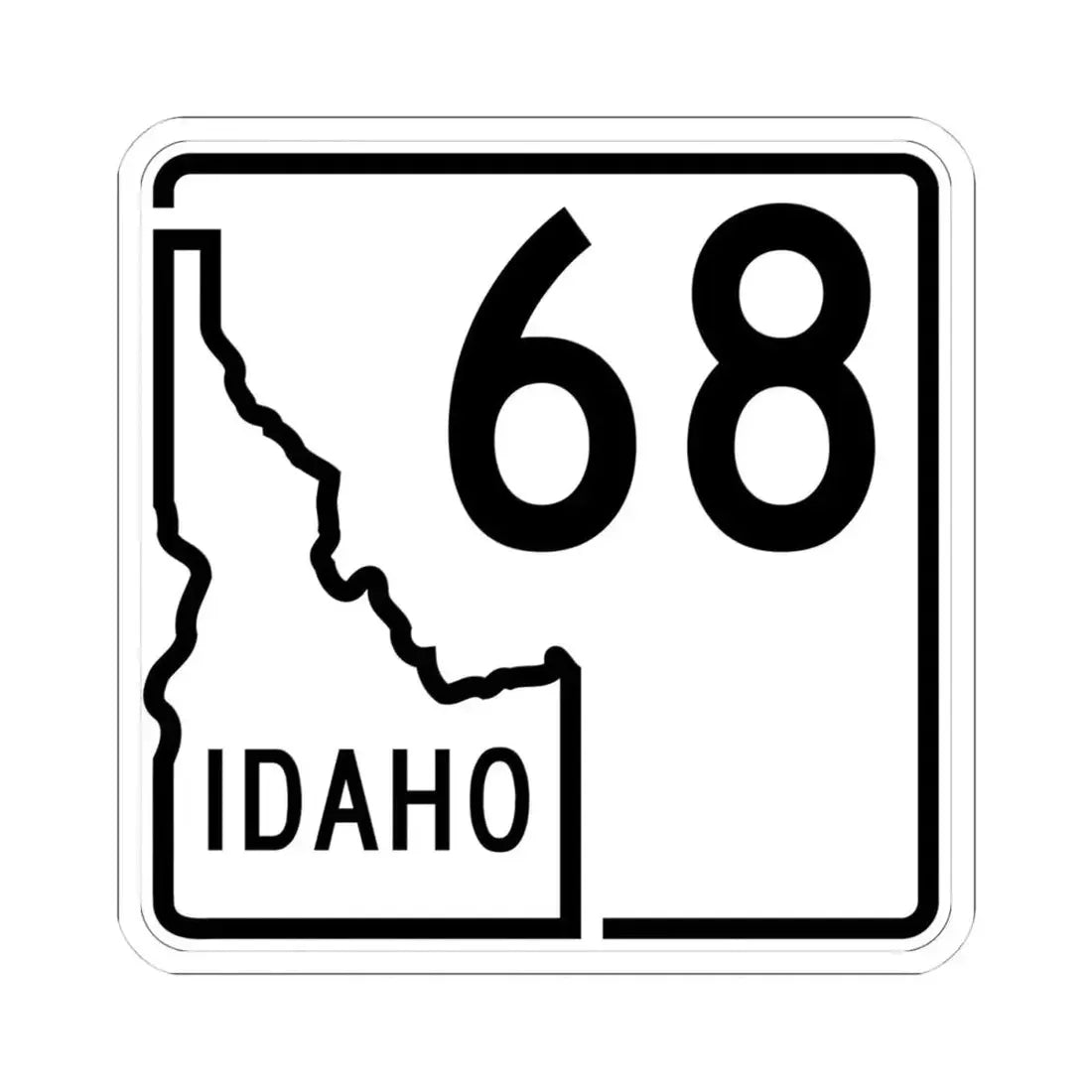 Idaho 68 1955 (Idaho) (Road Sign) STICKER Vinyl Kiss-Cut Decal 4 Inch White - The Sticker Space
