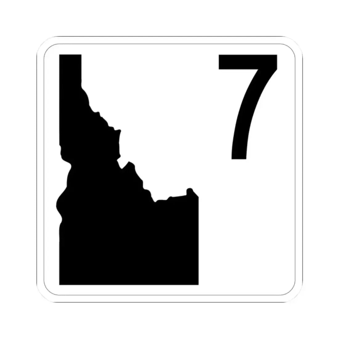 Idaho 7 (Idaho) (Road Sign) STICKER Vinyl Kiss-Cut Decal 2 Inch White - The Sticker Space